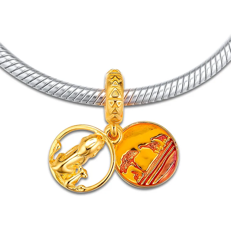 King-Lion-Simba-Mufasa-Sunset-Charms-for-Jewelry-Making-DIY-Silver-925-Jewelry-Golden-Shine-Dangles