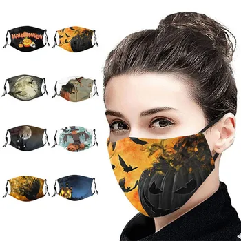 

Face Mask fashion Print mascarillas lavables Reusable Halloween cosplay Adjustable Earrings masque lavable mascarilla Eye Patch