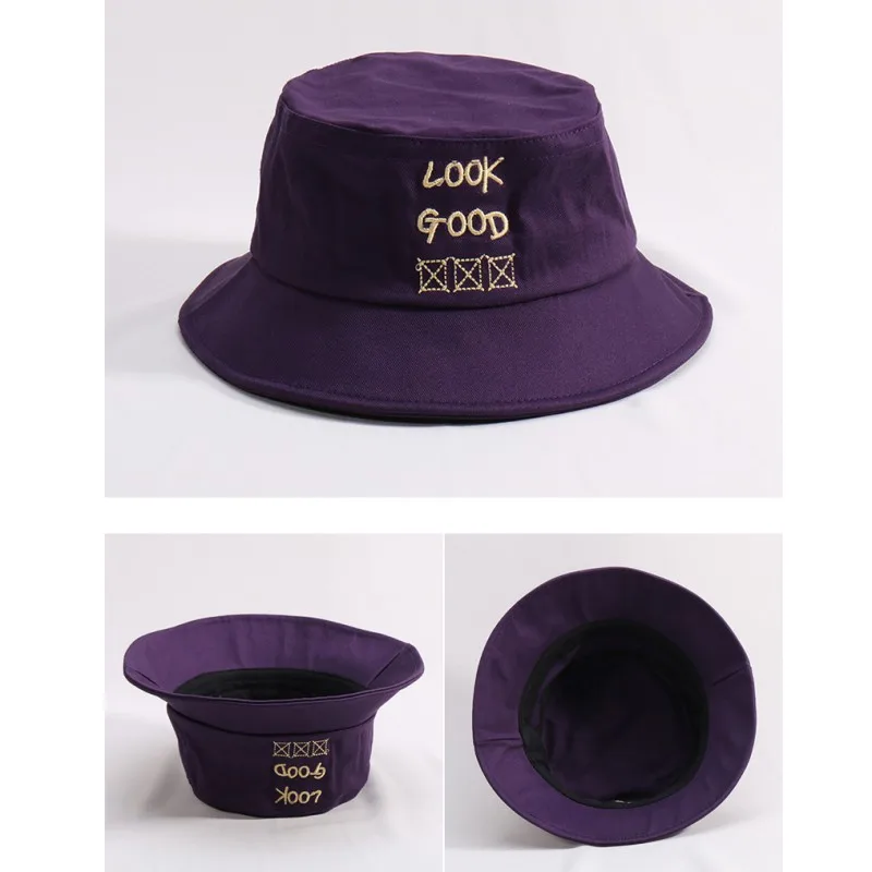 New Fashion Baby Boys Girls Toddler Letter Pattern Bucket Hats Caps Reversible Sun Headwear