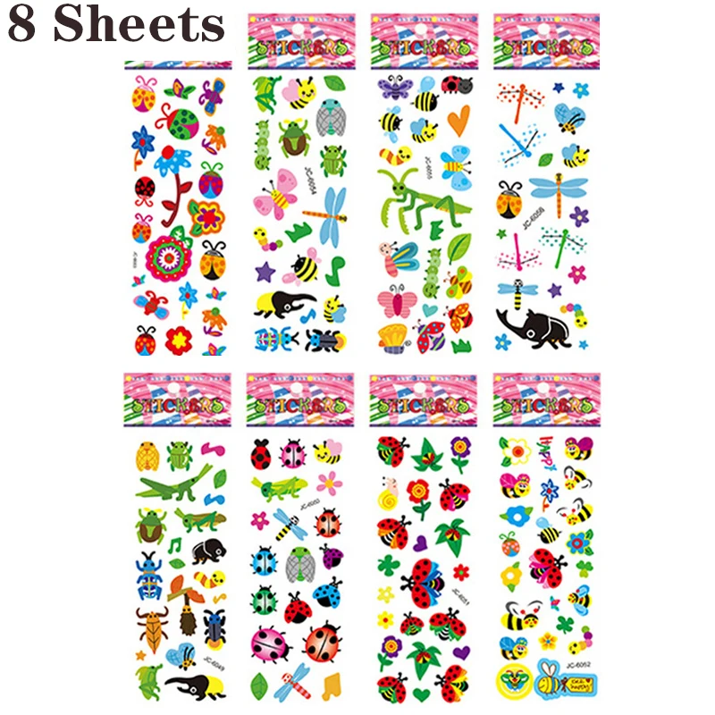 3D Stickers for Kids Toddlers 20/8 Different Sheets 3D Puffy Bulk Sticker  Cartoon Education Classic Toy Children Boys Girl Gifts - AliExpress