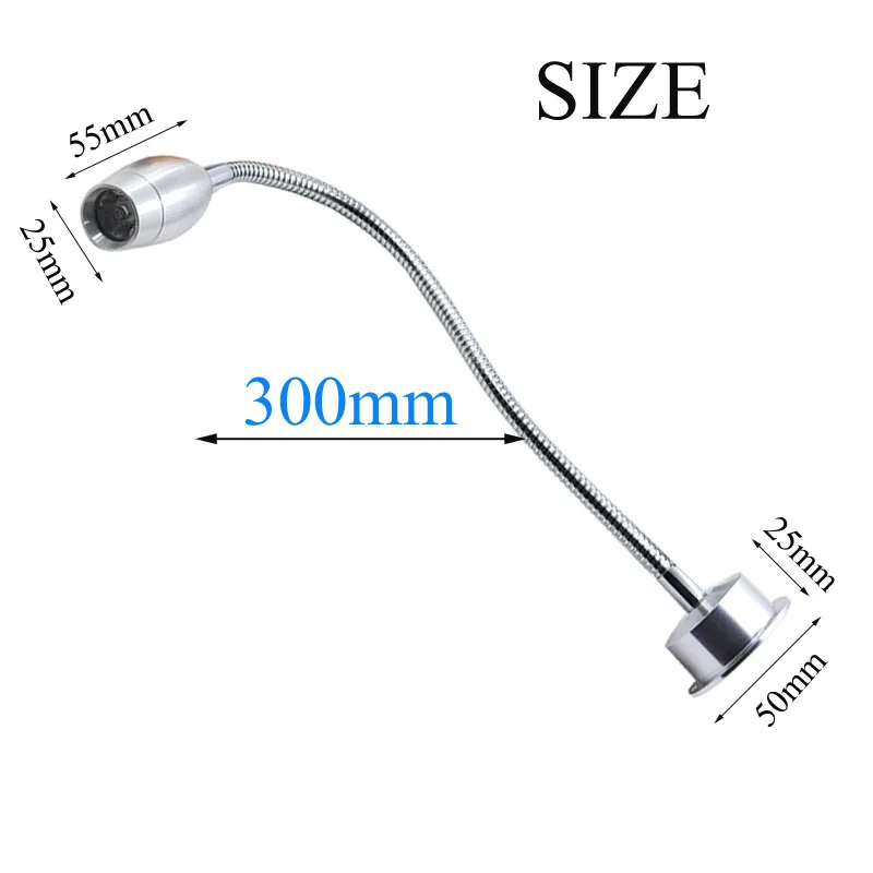 Dimmable Hoses 1W 3W LED Wall Lamp Flexible Home Hotel Bedside Reading Wall Light Modern Book Lights Aluminum LED Sconces