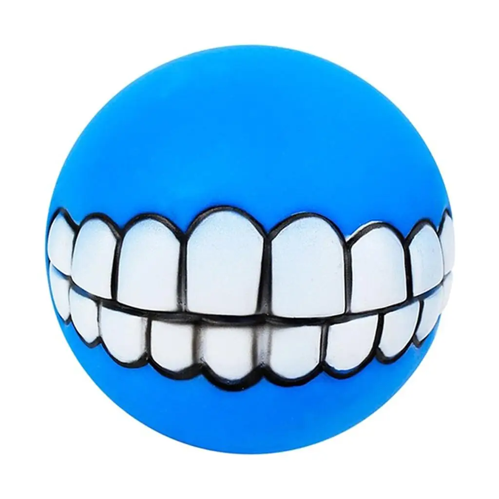 Vinyl Dog Squeaker Chew Fetch Ball Toy 9cm for Dogs Red/Orange/Rose Red/Blue
