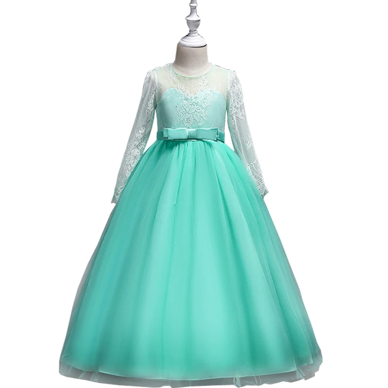 6 8 10 12 14 16 Years 2018 First Communion Dresses for Girls Ankle Length Flower Girl Dress Long Sleeve Lace Princess | Детская одежда