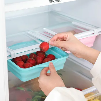

Hidden Paste Storage Drawer Kitchen Supplies Foldable Refrigerator Storage Drawer Hanging Organizer Fresh Spacer Multifunctional