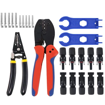 

6 In 1 Electrical Terminal Pliers Spanners Manual Wire Stripper Professional PV Cable Connectors Solar Crimping Tools Set