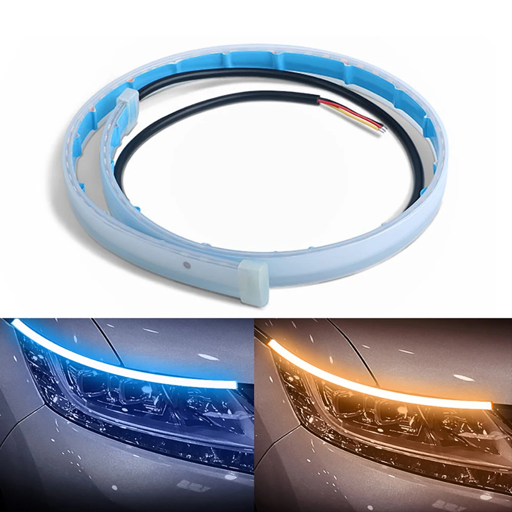 ASLENT 2pcs Led DRL Daytime Running Lights Turn Signal DRL Led Strip Car Light Accessories Brake Side Lights Headlights For Auto