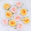 NEW 5/10pcs 10cm Artificial Flowers Head Silk Rose Flower For Wedding Home Decoration Fake Flowers DIY Wreath Scrapbook Supplies ► Photo 2/6