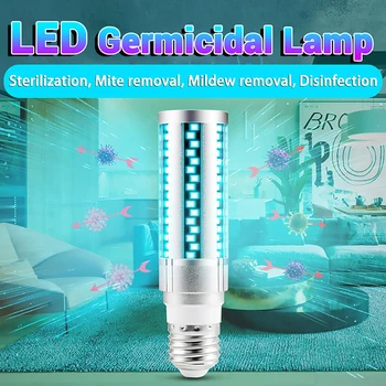 

E27 UVC LED Bulb UV LED Lamp Desinfection Light 220V Ultraviolet Light 15W 20W LED Corn Bulb Bactericidal Sterilization Light
