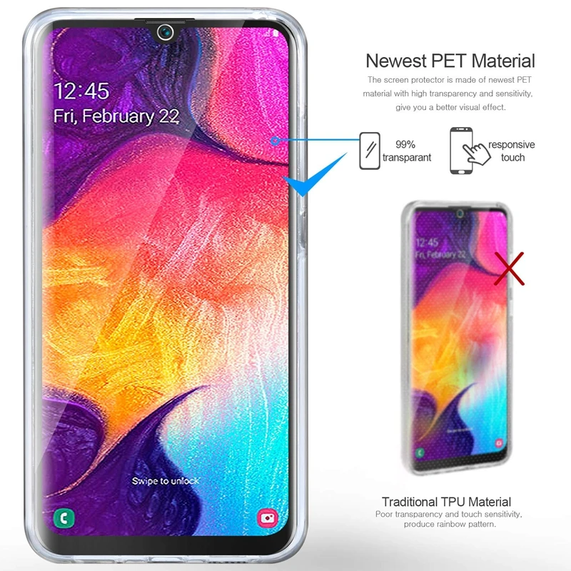 Для samsung Galaxy A50 A40 A30 A10 M20 M10 чехол 360 градусов полный чехол силиконовый роскошный мягкий чехол из ТПУ