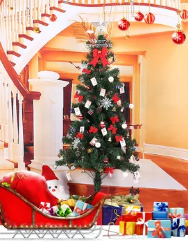 

D-Christmas Tree Encryption With Iron Base New Year Xmas Decorations For Home Party Decortaion Green Miniature Tree