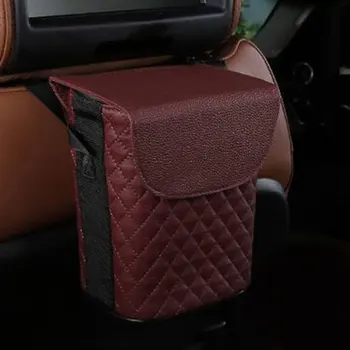 

Hanging Space Saving Multifunctional Universal Waterproof Garbage Bin Detachable Double Layer Storage Easy Install Car Trash Can
