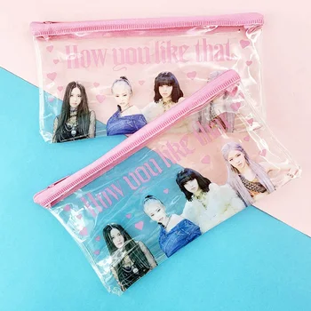 

Kpop BLACKPINK How You Like That Transparent PVC Waterproof Pencil Case Creative Korean Stationery School Office Supplies