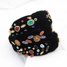 Новая мода, темперамент, дикие фланелевые крестики, набор, цветные стразы, повязка на голову, повседневная, для путешествий, Женская индивидуальная повязка на голову, 807