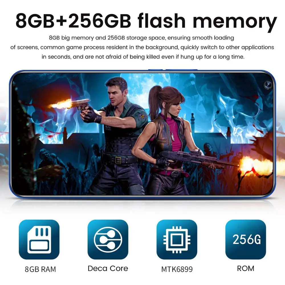 Смартфон p47 7 2 дюйма 8 + 855 ГБ ядерный процессор Snapdragon 256|Бамперы| |