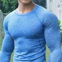 Men Quick Dry Fitness Tees Outdoor Sport Running Climbing Long Sleeves Tights Bodybuilding Tops Gym Train Compression T-shirt