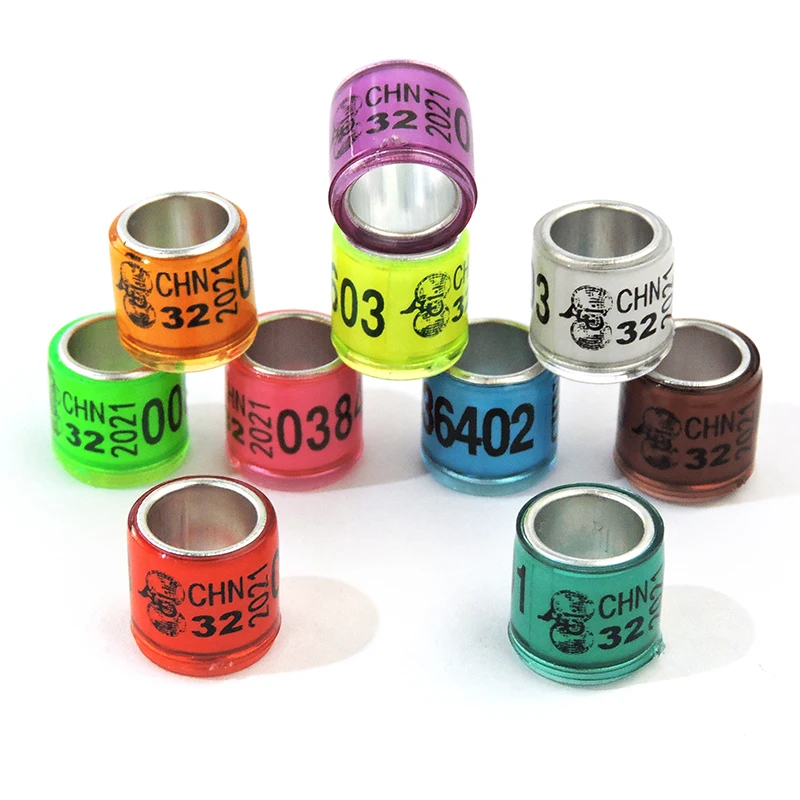 Anillo de pie de Paloma con pendientes con una palabra, calidad 2021, duradero, faisán, herramientas Multicolor para aves, 20 Uds.