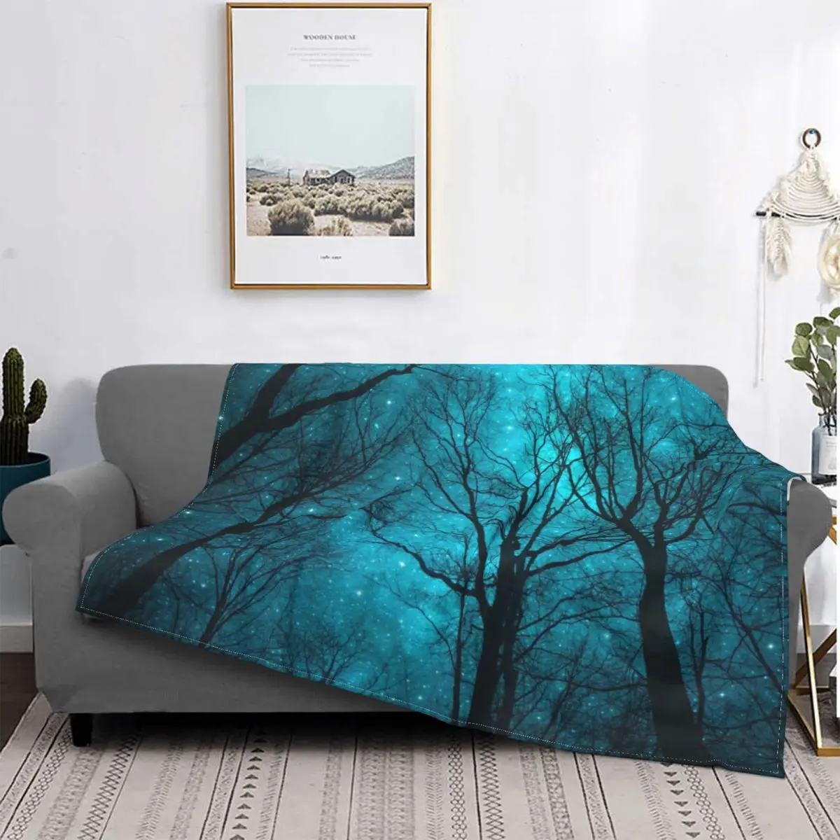

Stars Can't Shine Without Darkness Tree Blankets Velvet Decoration Twilight Soft Throw Blanket for Bed Car Bedspread