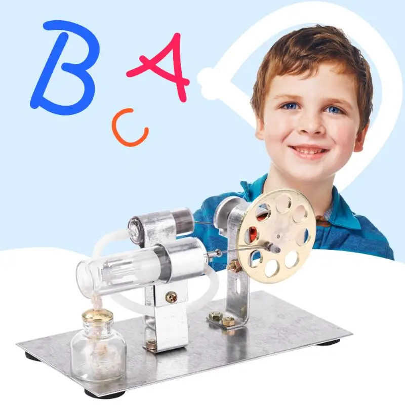 

A48 Physics Steam Power Hot Air Stirling Engine Model Kit Generator Motor