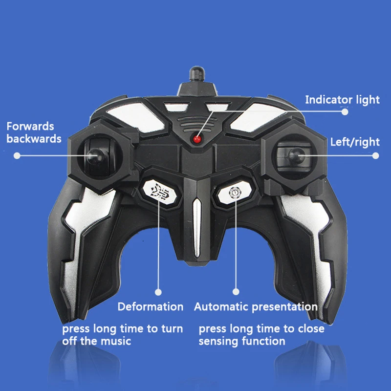 1:14 RC Cars 30CM 2.4Ghz Induction Transformation Robot LED Music Deformation Gesture Remote Control Police Car Toy for Kids B02 1:14 RC Cars 30CM 2.4Ghz Induction Transformation Robot LED Music Deformation Gesture Remote Control Police Car Toy for Kids B02