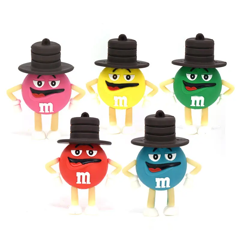 Cute-Cartoon-pendrive-128GB-M-m-s-Chocolate-M-Bean-Usb-Flash-Drive-4gb-8gb-16gb