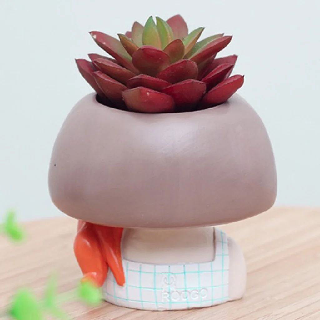 4x Girl Mini Flower Pot Cacti Succulent Plant Pot Garden Planter DIY Decor Cute Resin Flower Pots for Cactus Decorative Candles