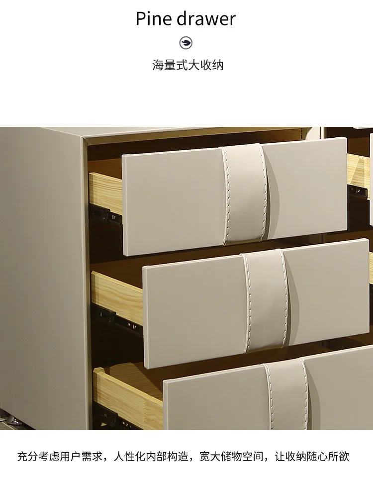 wooden leather cabinet 3 drawers + 4 drawers + 5 Living Room home side chest minimalist modern rectangle mesas de basse