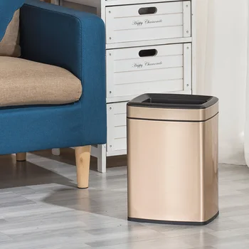 

Creative Stainless Steel Trash Can Home Office Living Room Kitchen Without Cover Practical Waste Basket Garbage Containe LA40