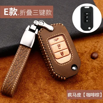

Car Handmade Leather Key Case Cover Key case For Honda Civic CR-V HR-V Accord Jade Crider Odyssey 2015- 2018 Remote Protector