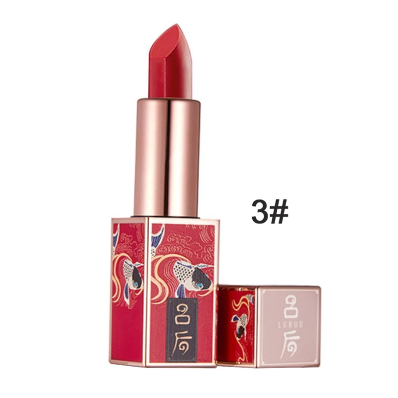 Vintage Style Lipstick Non-Stick Cup Smudge-Proof Moisturizing Matte Velvet Lipstick