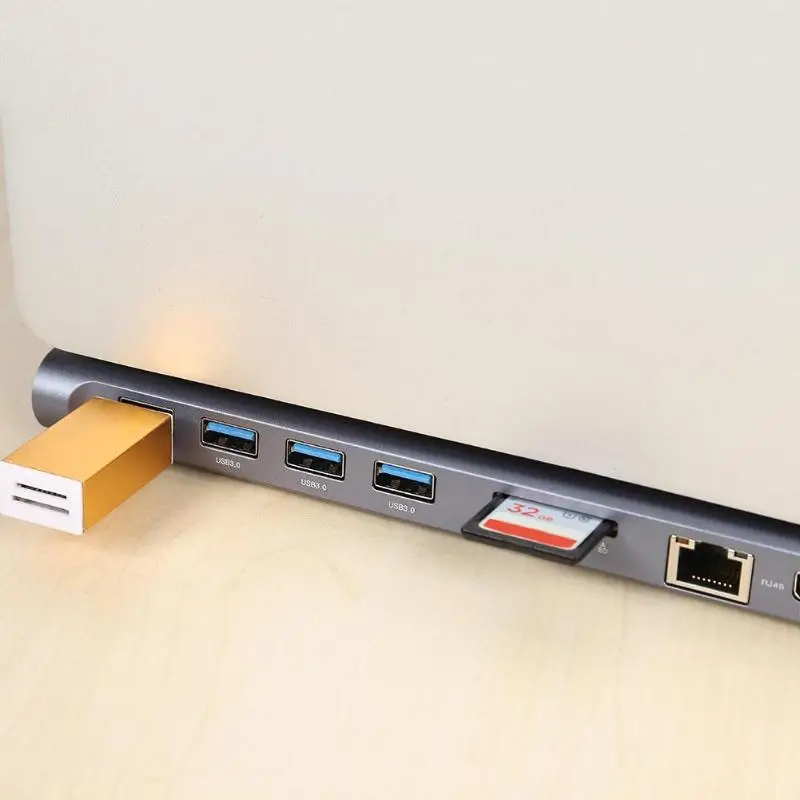 11 в 1 usb type-C концентратор к USB3.0 HDMI SD кардридер RJ45 LAN DP VGA HDI стерео адаптер USB разветвитель для MacBook Pro USB-C концентратор