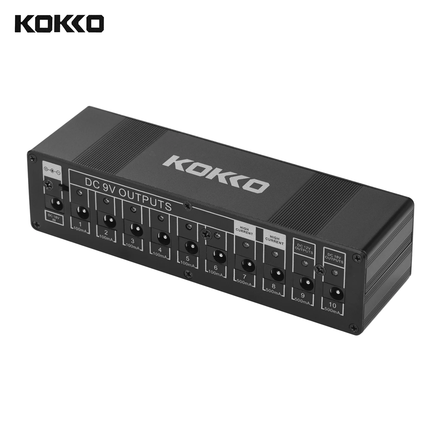 KOKKO Compact Guitar Effect Power Supply Station Distributor 10 Isolated DC Outputs 9V/ 12V/ 18V with Short Circuit/ Overcurrent | Спорт и