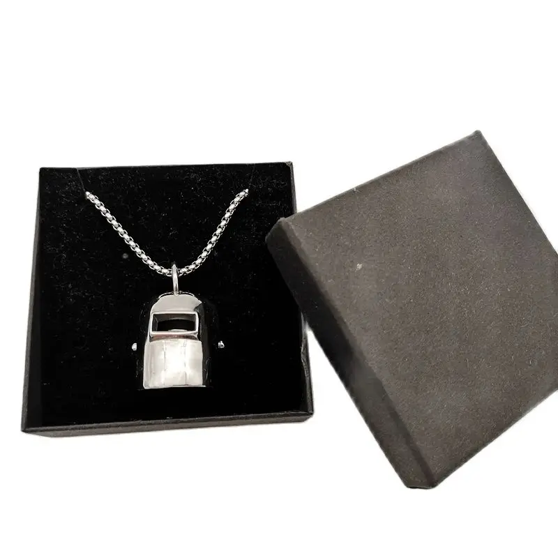 316L Stainless steel mens hip hop mask pendant necklace creative Silver color Welder mask necklace fashion jewelry men gift