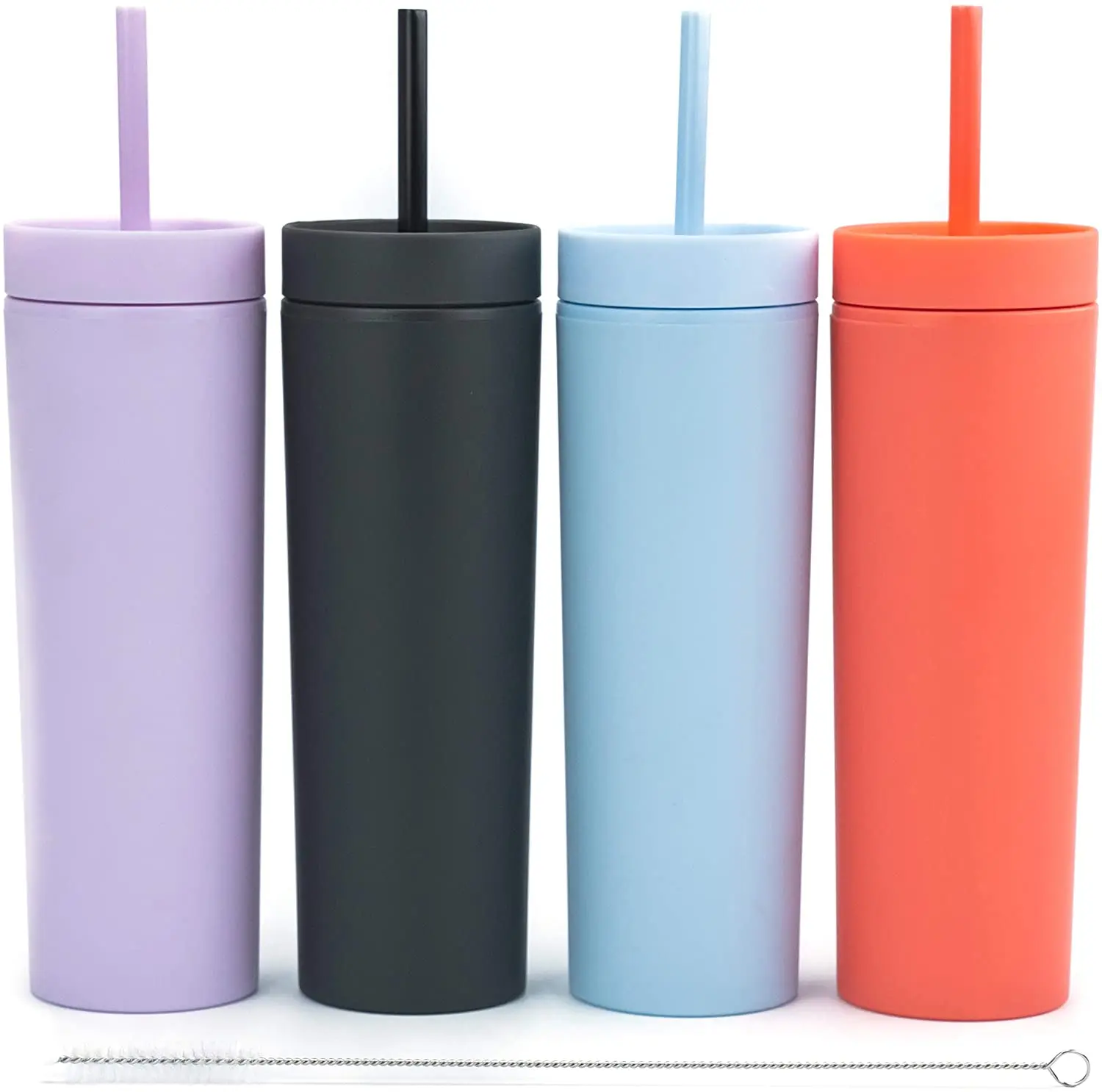 16 Pack Skinny Tumbler Cup with Lid and Straw India