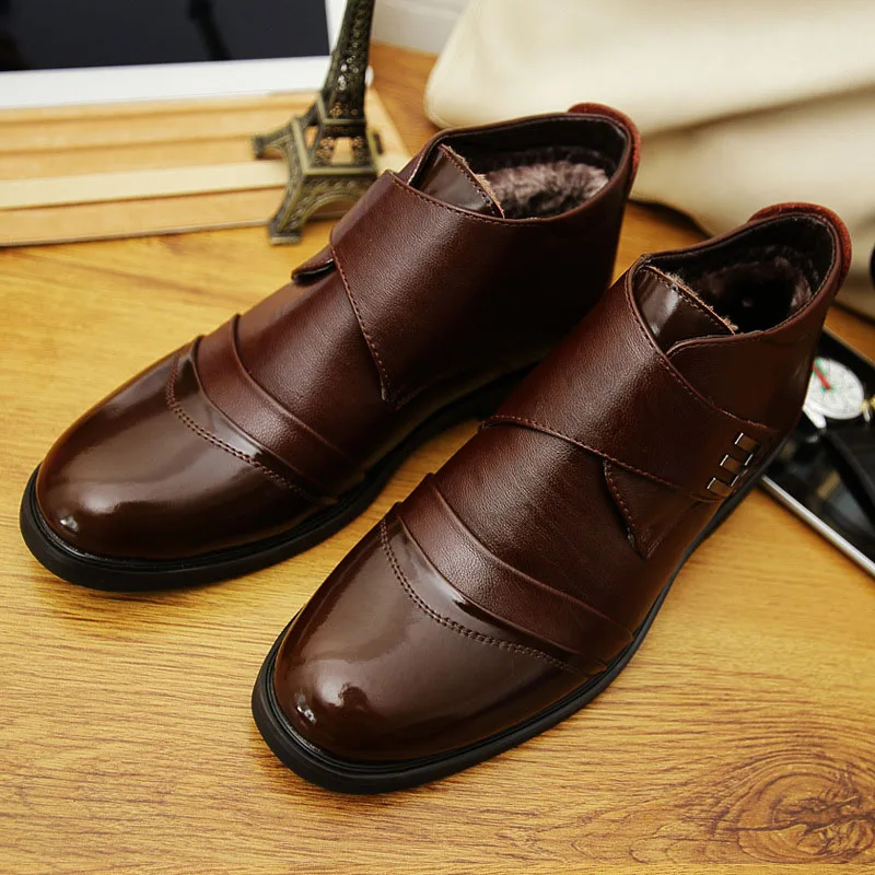 Мужские зимние ботинки на нескользящей подошве; коллекция года; теплая удобная зимняя обувь для мужчин; размеры 39-48;# NXTM437 - Цвет: Brown 1