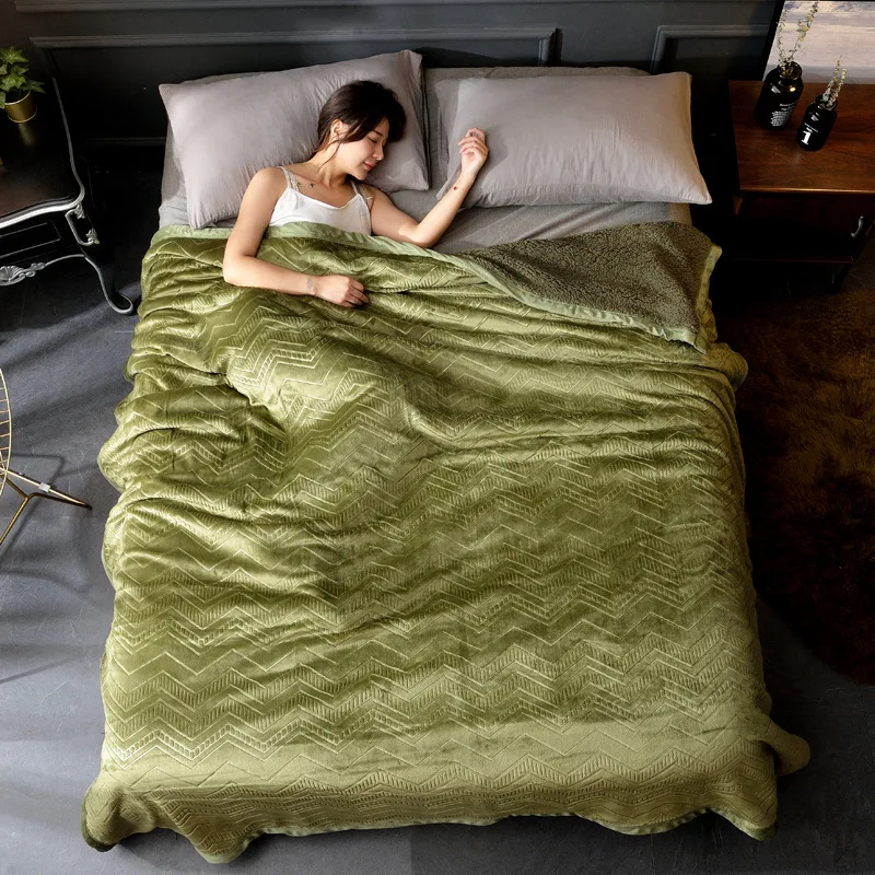 Однотонное Утепленное зимнее одеяло Fannel для кровати, мягкое Флисовое одеяло, роскошное домашнее одеяло