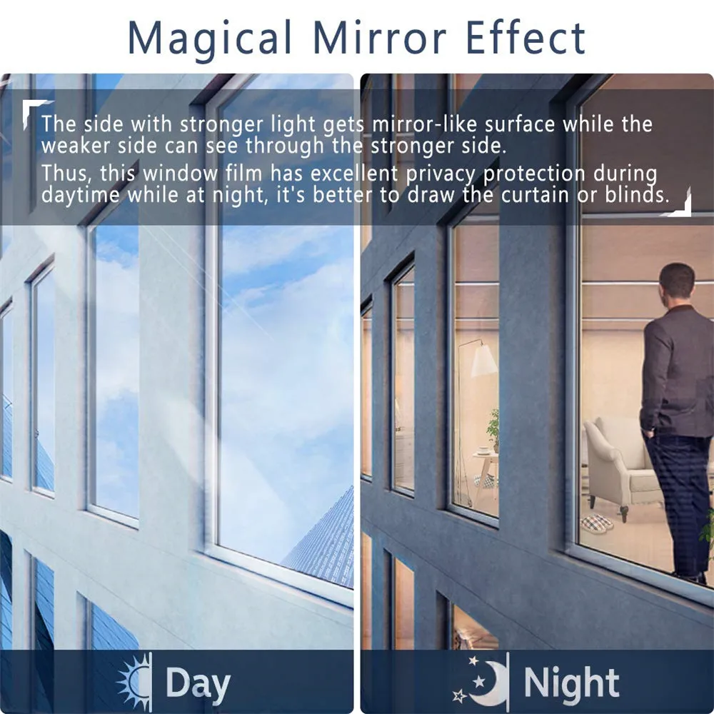 Одностороннее зеркало пленка для уединенности самоклеящаяся Жилая самоклеющаяся пленка для окон контроль тепла блики контроль анти УФ окно оттенок стикер