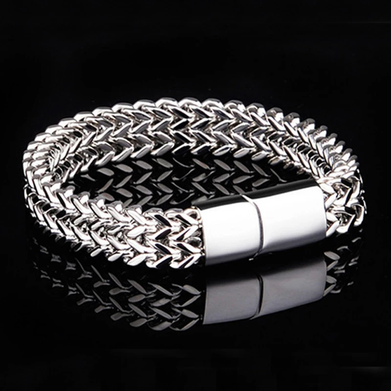 Цепочка на руку из нержавеющей стали серебряный браслет мужские золотые подарки для мужчин аксессуары Шарм Браслеты Для щиколоток, для панков класса люкс