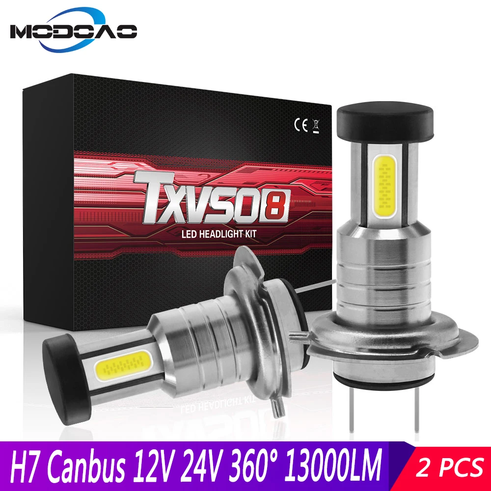 

2pcs H7 Headlight LED CANBUS 12V 24V 110W Headlights 26000LM 6000K Conversion Kit Bulb High/Low Beam 360 Degree Car Headlamp