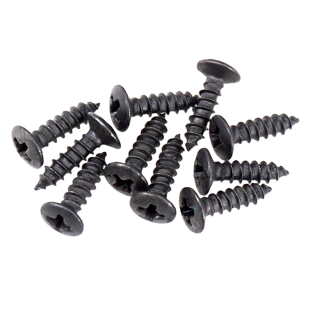 Set of 50 Pieces Pickguard Mounting Screws for Electric Guitar, Bass Accessory Black 12mm