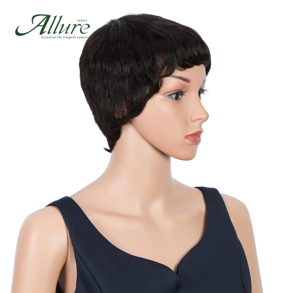Парик Pixie Cut для черных женщин парик из натуральных коротких человеческих волос