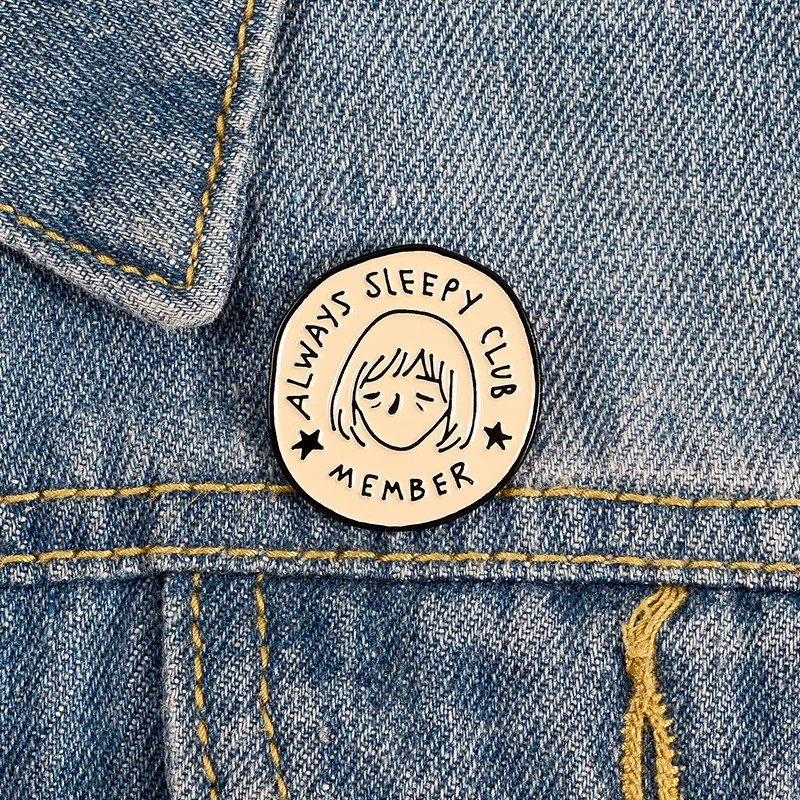 Cartoon Always sleepy Club interesting and lazy Member Enamel Brooches Bags T-shirt neckline embellishment badge | Дом и сад
