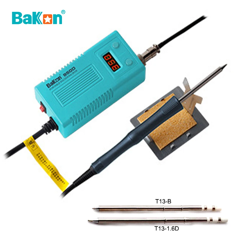 BAKON 75W 950D Electricial Soldering Iron Kits Portable Solder Iron Head Mini Digital Soldering Station WIth T13 Head Tips Tools