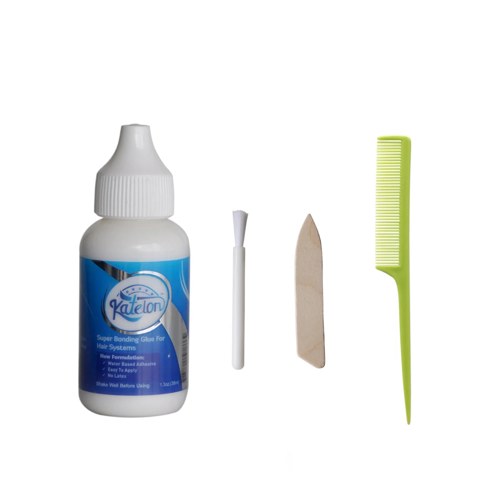 

1.3OZ(38ml) Super Bonding Adhesive Glue For Hair Systems For Lace Wig/Toupee Free Get Brush Rat Tail Comb Contour Applicator