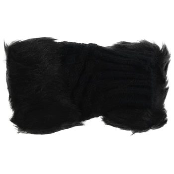 

AUAU-Lady Girl Shaggy Faux Fur Knit Fluffy Hands/LEG Warmers Ankle Boot Covers Gloves