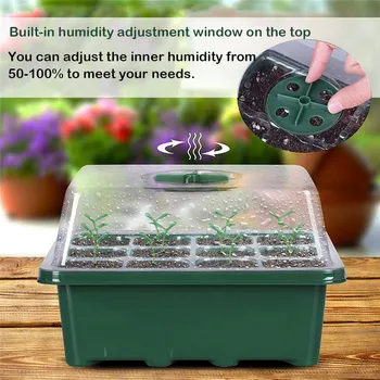 

12 Cells Hole Plant Seeds Grow Box Gardening Hydroponics Systems Tray Insert Propagation Seeding Nursery Pot Garden Indoor