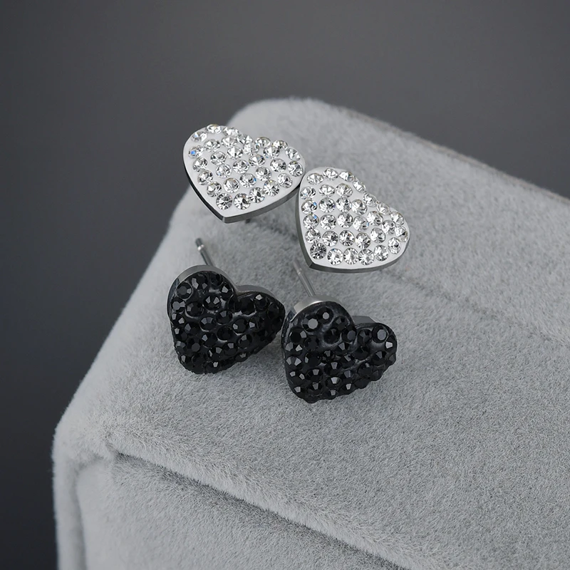 Женские серьги гвоздики ELSEMODE из нержавеющей стали с кубическим цирконием в форме