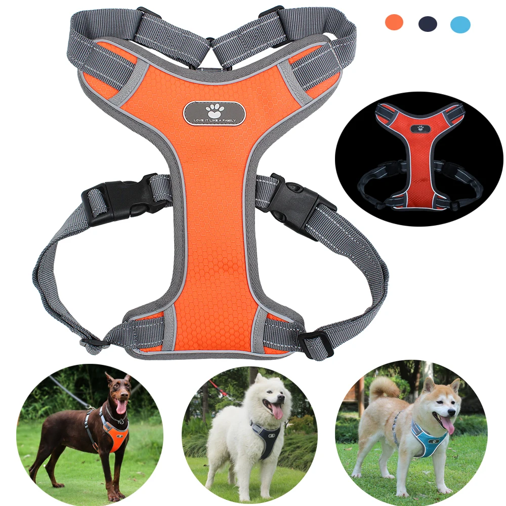 

Large Dog Harness No Pull Reflective Quick Release Harness for Big Dogs Nylon Husky Vest Harness Dog Medium Puppy Harnesses