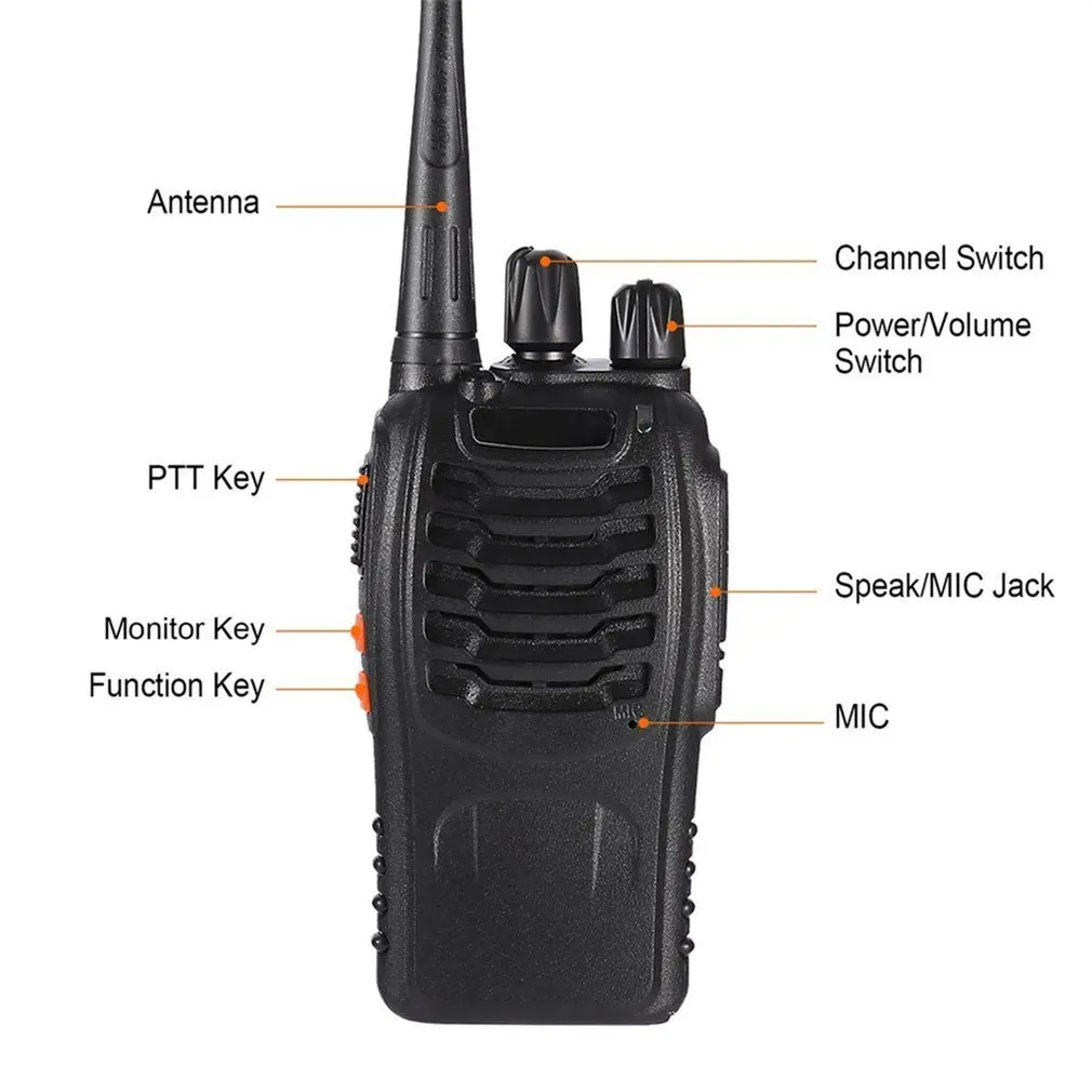 2 шт. Baofeng BF-888S UHF 400-470 МГц 2-полосная рация twee 16CH рация с микрофоном FM трансивер DC power