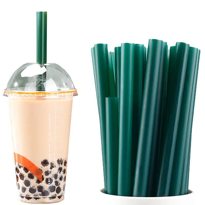 Drinking Straws Bpa Free Disposable Plastic Straws Milkshake Wide Boba Bubble Tea Long Individually Wrapped Drinkware Bar Tools