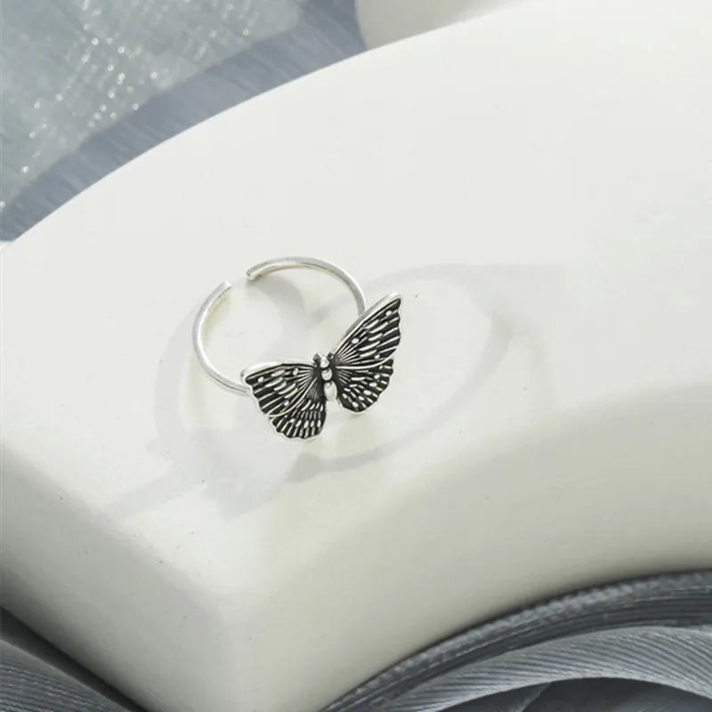 2021 Harajuku Gothic Vintage Hollow Butterfly Rings For Women Adjustable Rings Wedding Party Statement Jewelry 